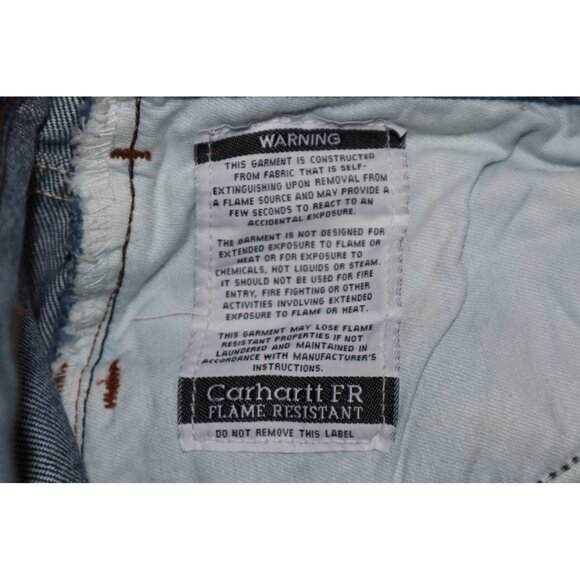 Carhartt FR Flame Resistant Denim Work Jeans Blue 38x34 FRB160 Made Mexico - Picture 6 of 7